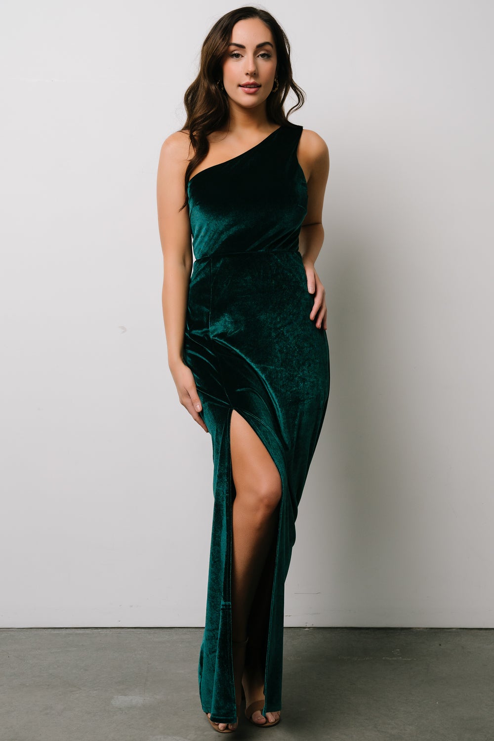 Tatiana Velvet One Shoulder Maxi Dress | Emerald Deals Online