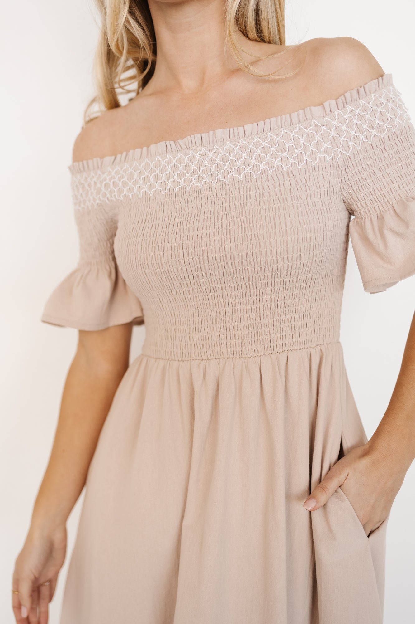 Jodi Off Shoulder Dress | Natural Comfortable Online