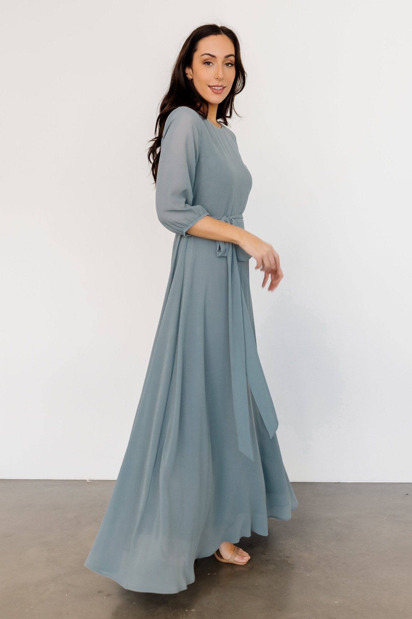 Rebecca Maxi Dress | Dusty Blue Low Pice Fee Shipping For Sale