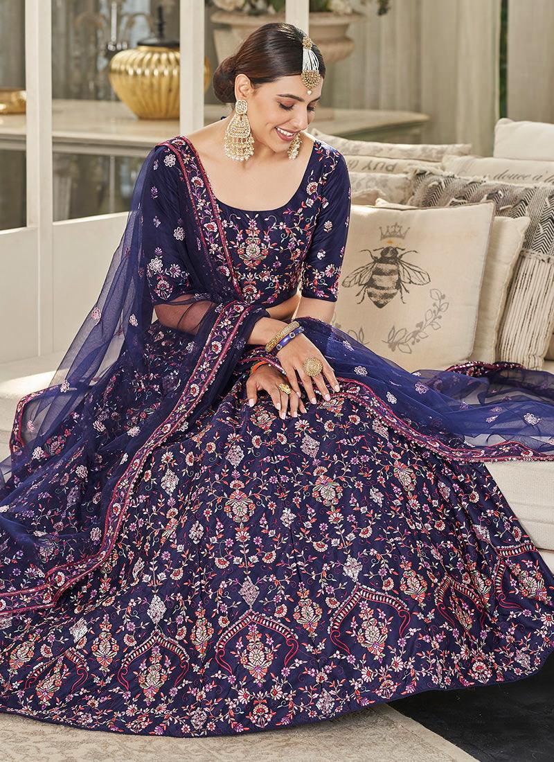 Navy Blue Chaniya Choli With Embroidery Work Buy Cheap Best Store To Get