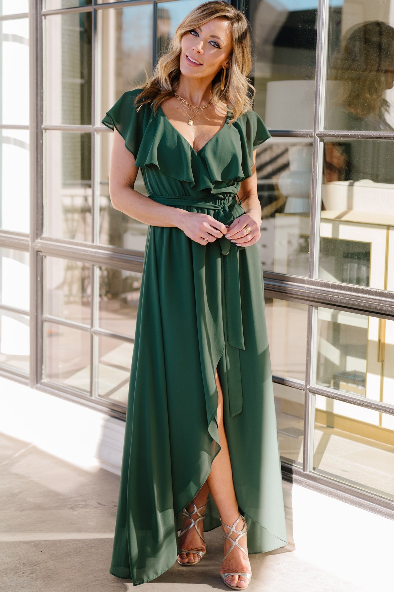 Katya Ruffle Maxi Dress | Evergreen Store With Big Discount