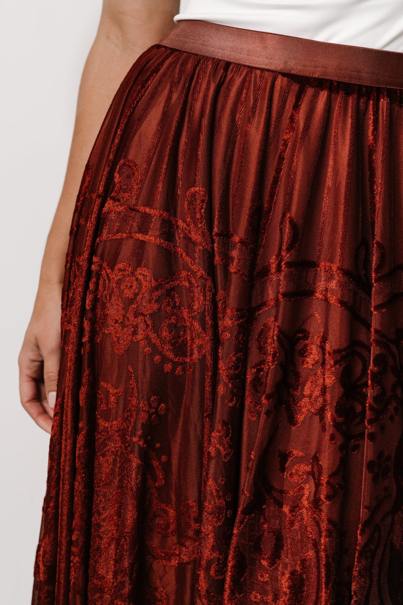 Palini Velvet Skirt | Rust Manchester Sale Online