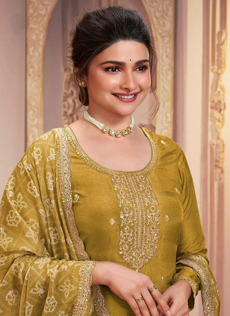 Sandy Taupe Colored Designer Embroidered Straight Suit Pick A Best For Sale