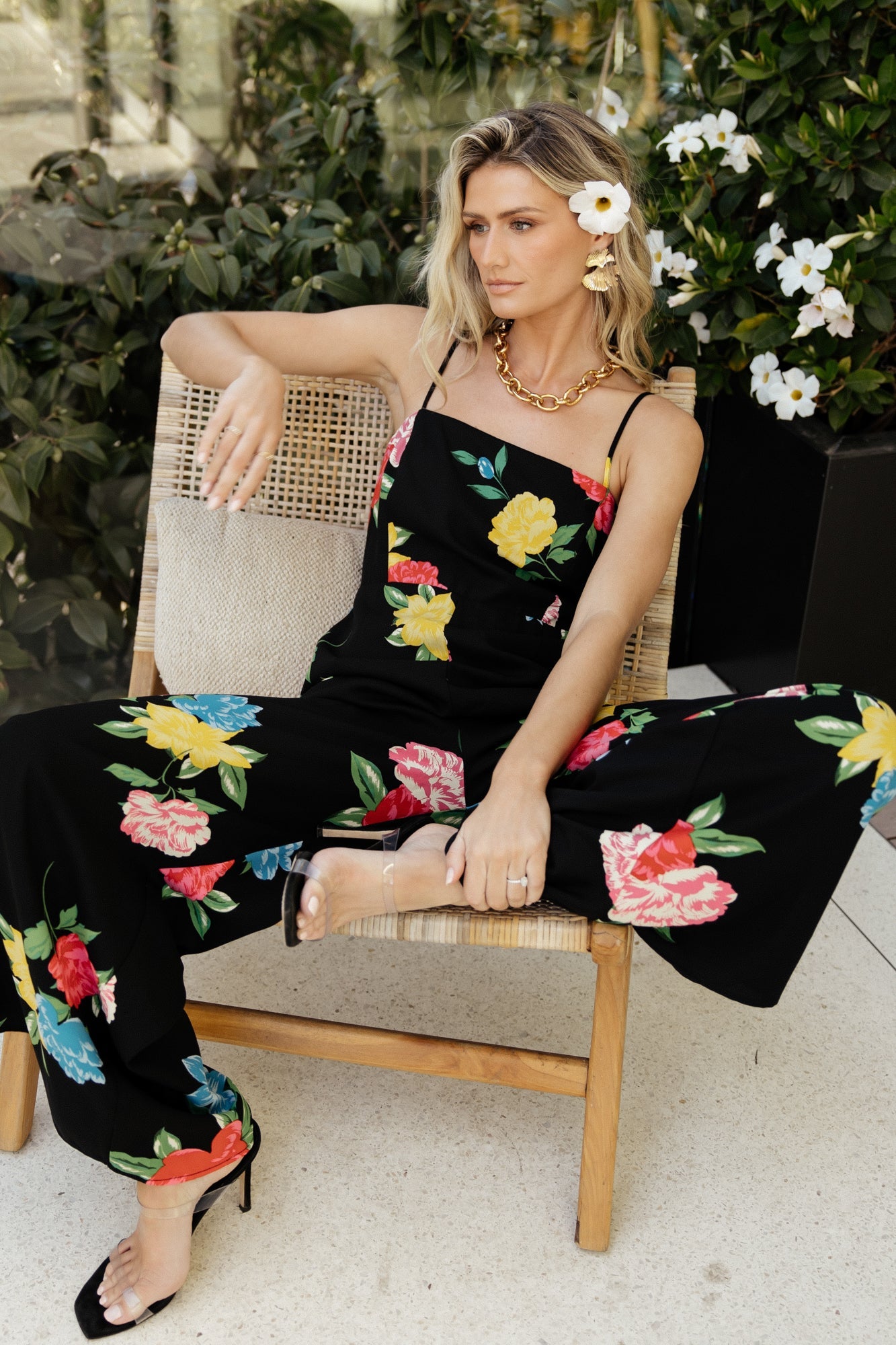 Brooklyn Wide Leg Jumpsuit | Black Floral Free Shipping Cheap Online