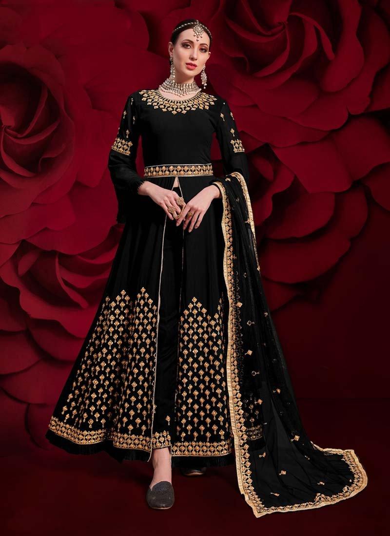 Georgette Fabric Black Anarkali Salwar Suit With Dupatta Buy Cheap Footlocker