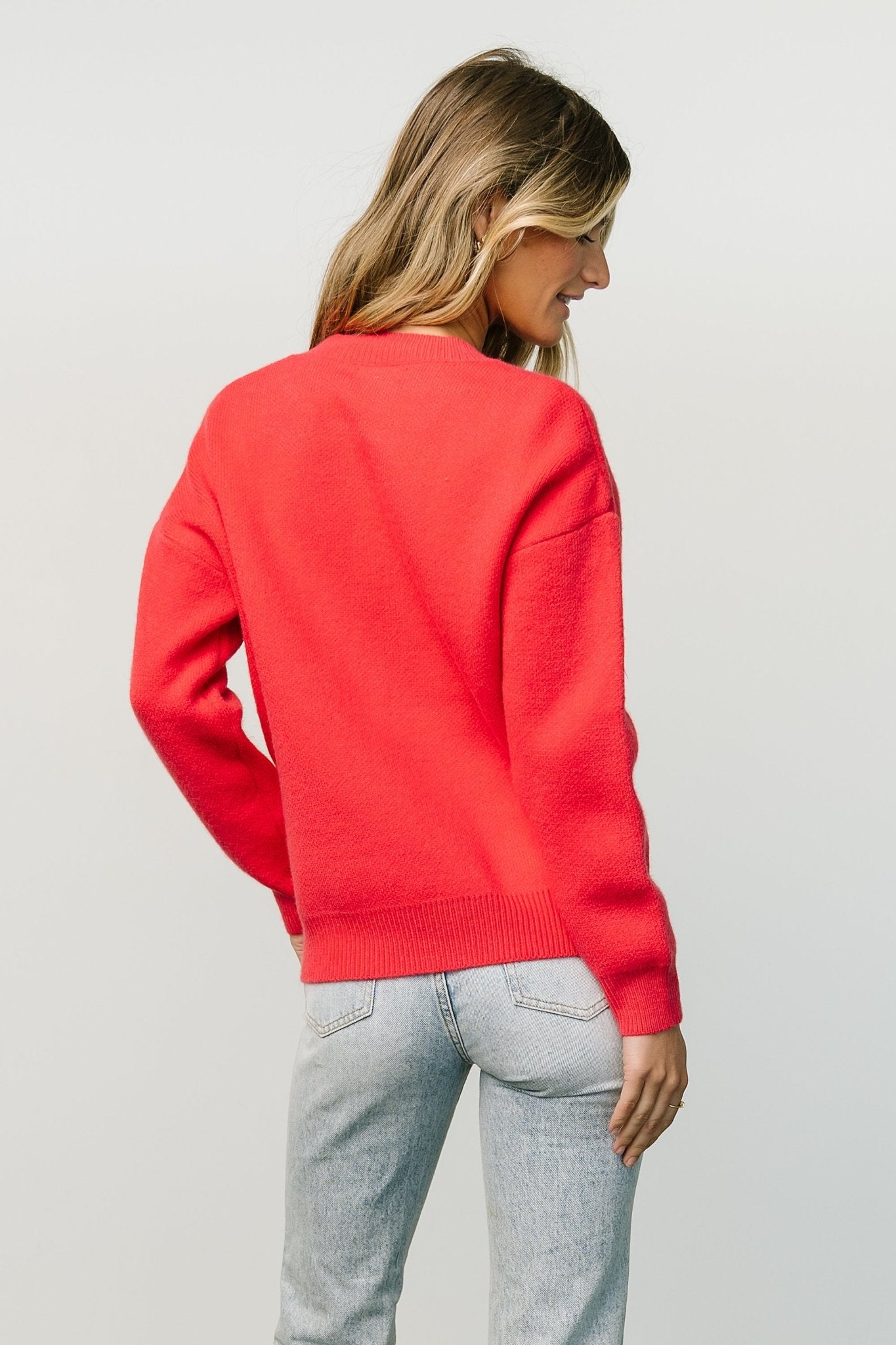 Tyson Knit Sweater | Cherry Red Free Shipping Online