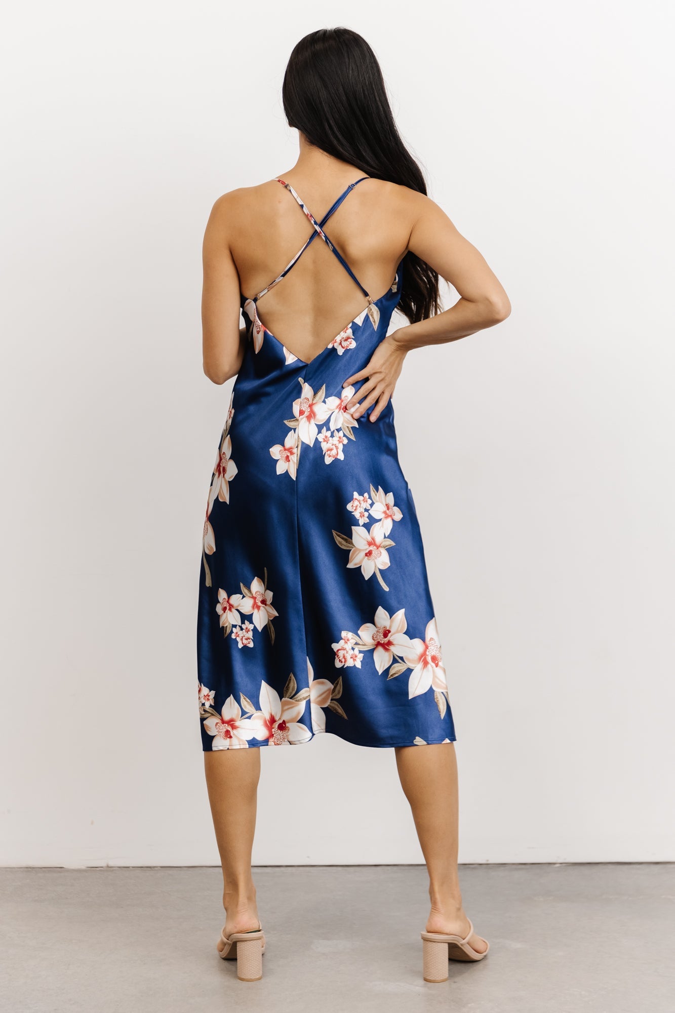 Katarina Slip Midi Dress | Vintage Blue Floral Perfect For Sale