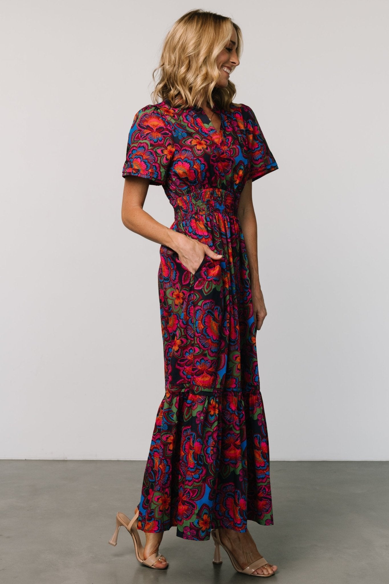 Vera Maxi Dress | Midnight Fuchsia Print Clearance Largest Supplier