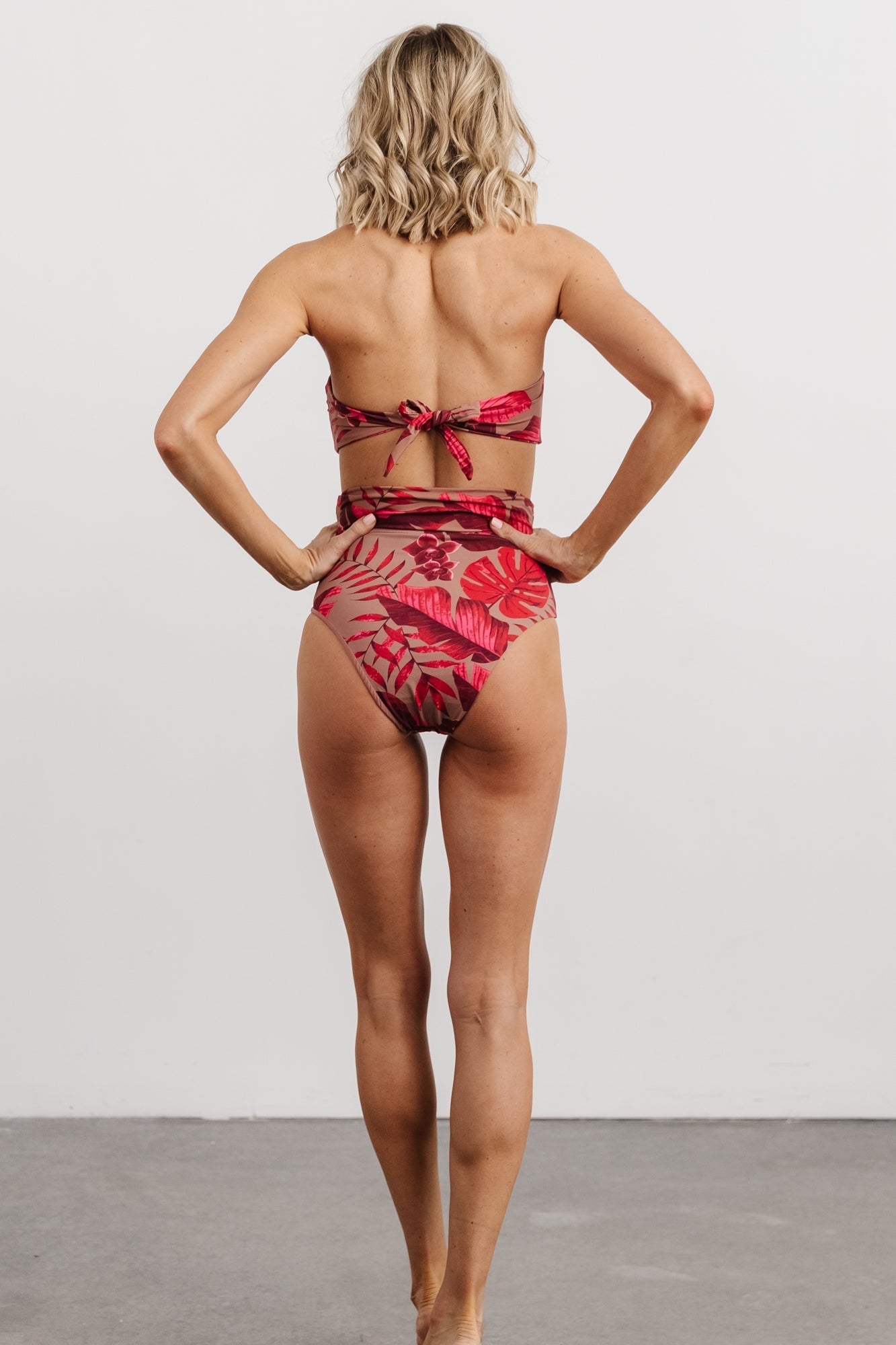 Milos High Waist Bikini Bottom | Red Print Buy Cheap Eastbay