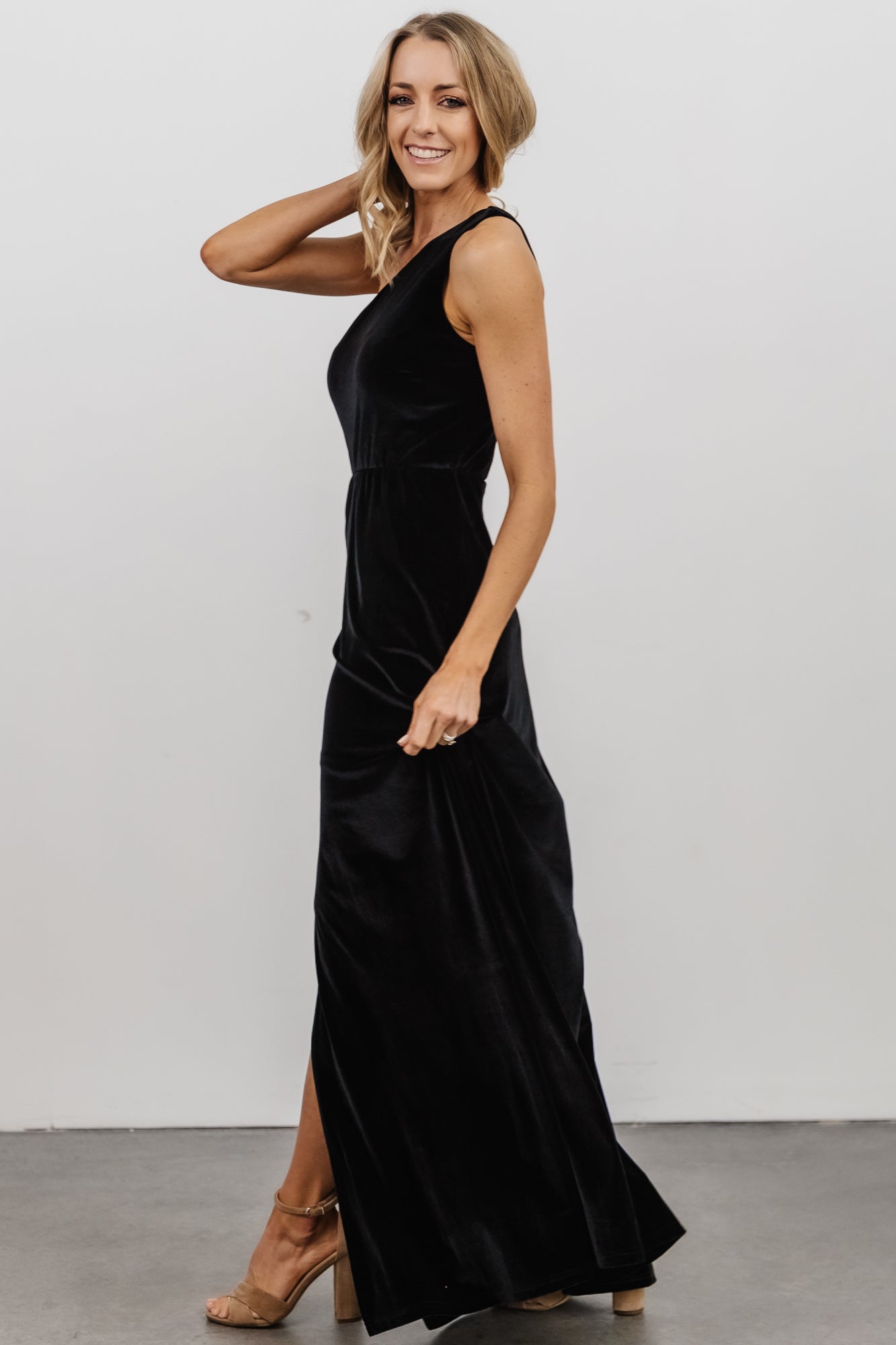 Tatiana Velvet One Shoulder Maxi Dress | Black Clearance Wiki