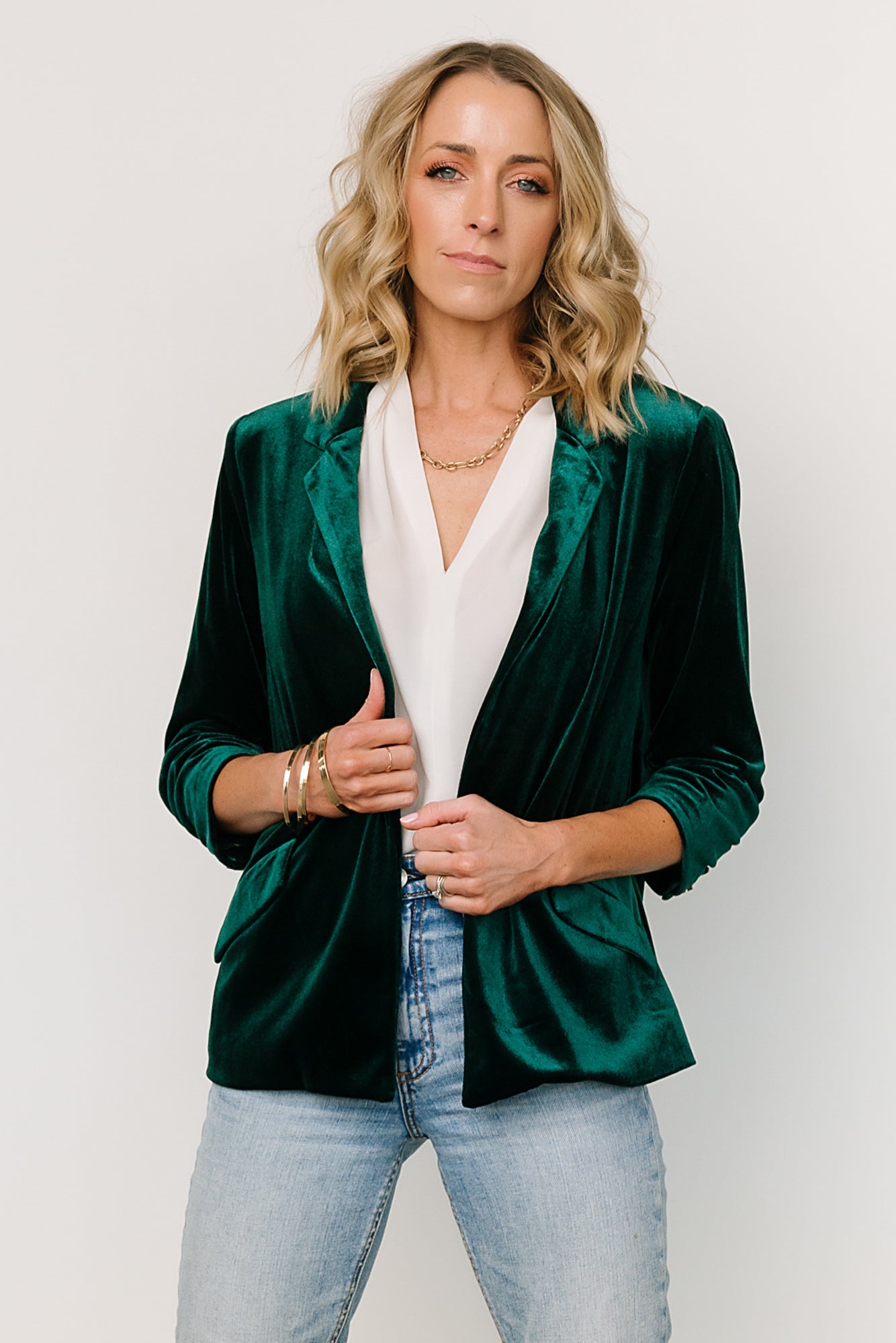 Brinton Velvet Blazer | Dark Green Outlet Lowest Pice