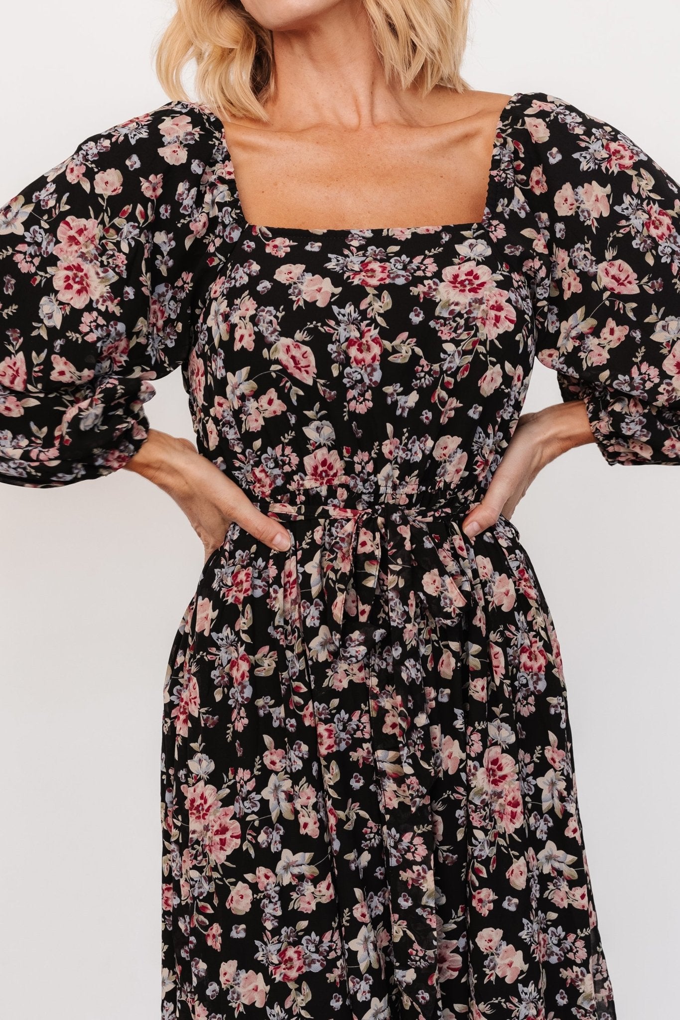 Della Dress | Black Multi Floral Get Authentic Cheap Pice