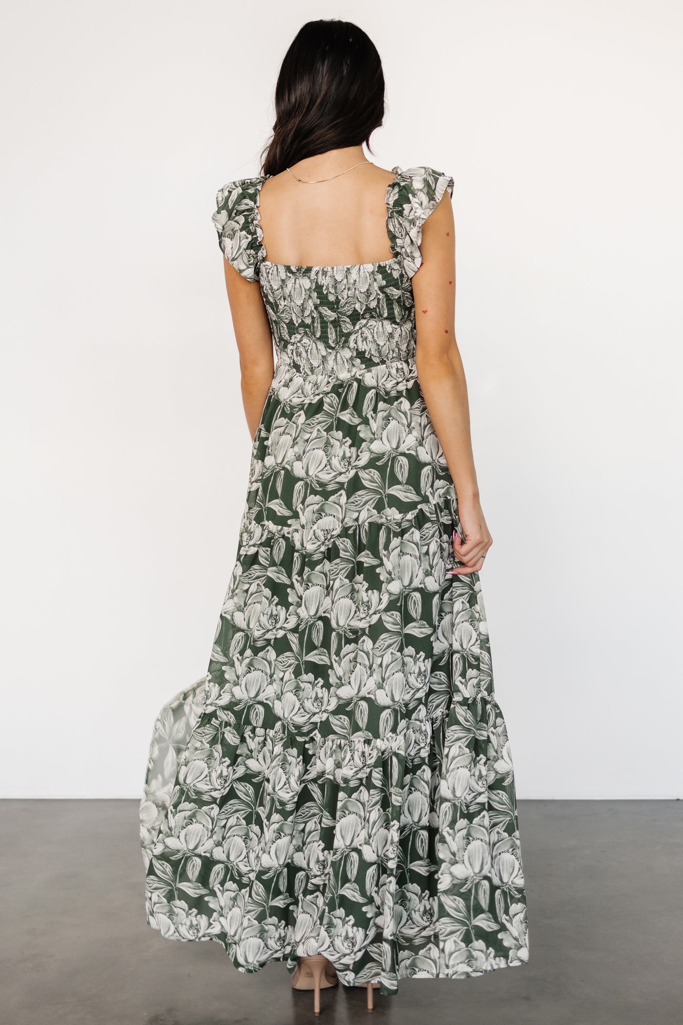 Martina Maxi Dress | Green + White Pay With Visa