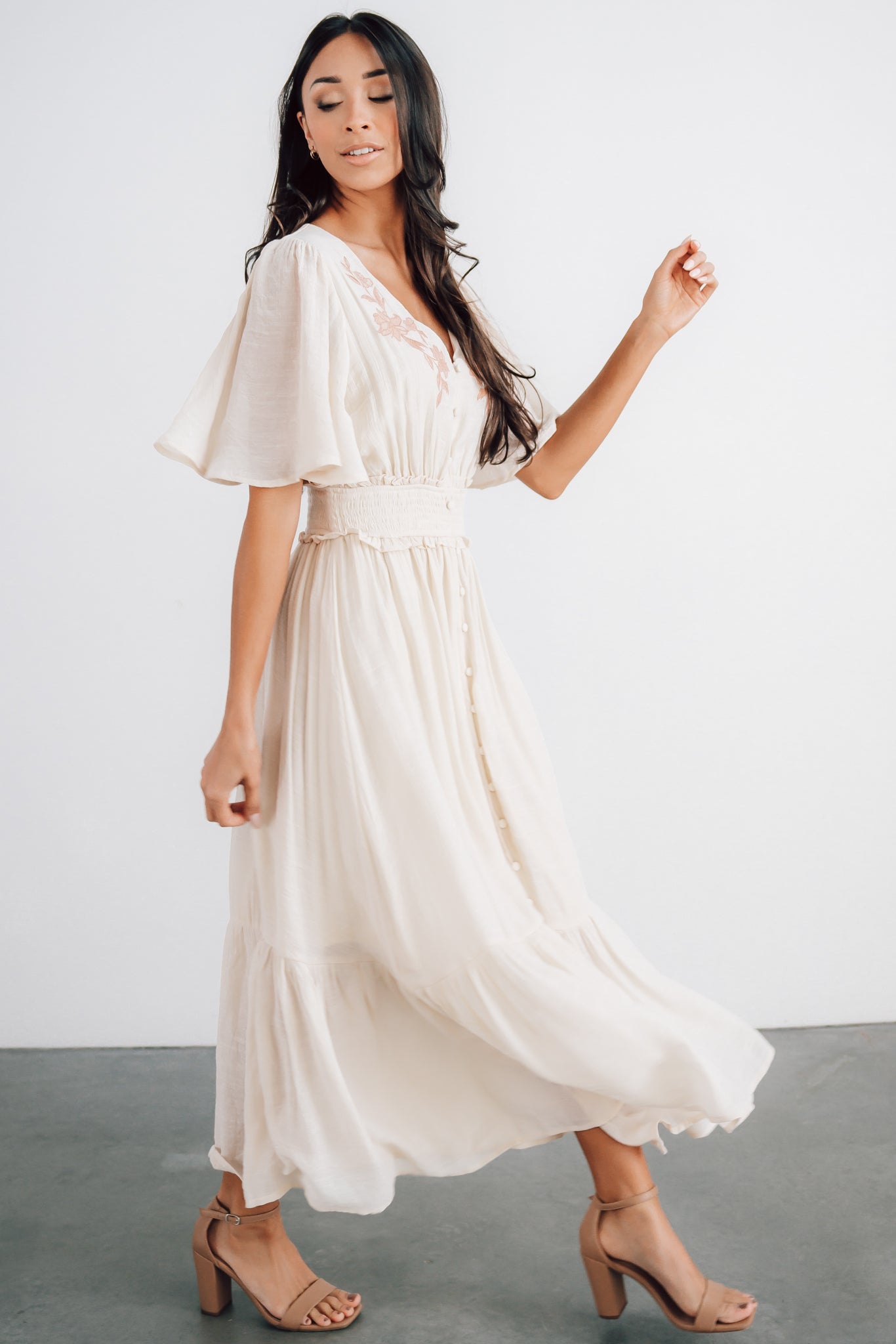 Luz Embroidered Maxi Dress | Natural Popular Sale Online