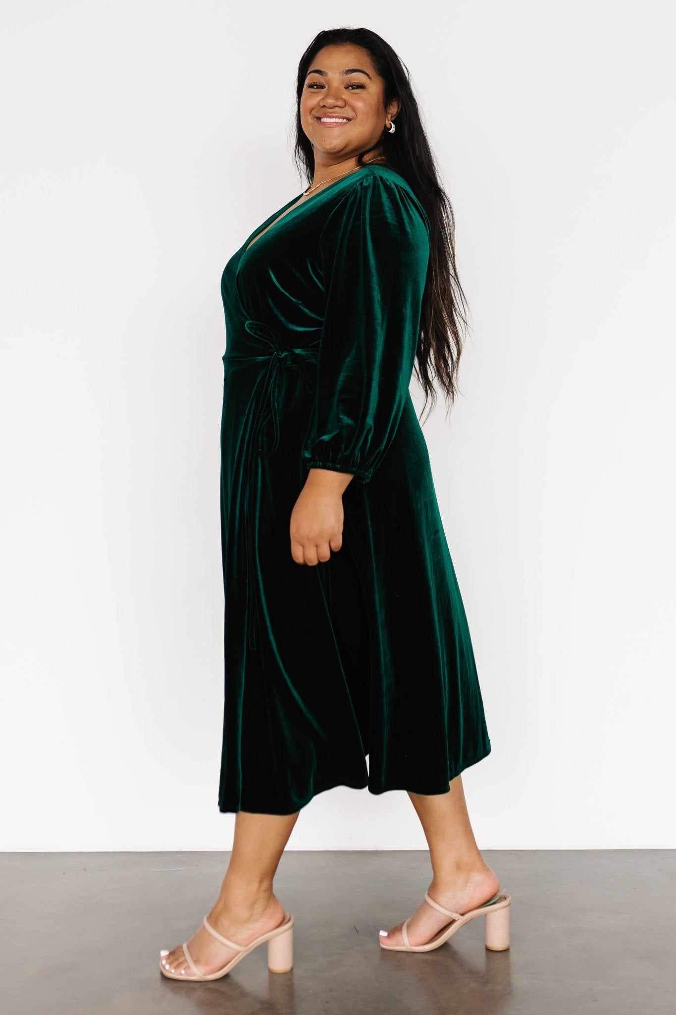 Beckinsale Velvet Wrap Dress | Dark Green Free Shipping Eastbay