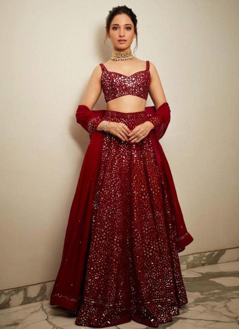 Maroon Resham Lehenga Choli Discount Purchase