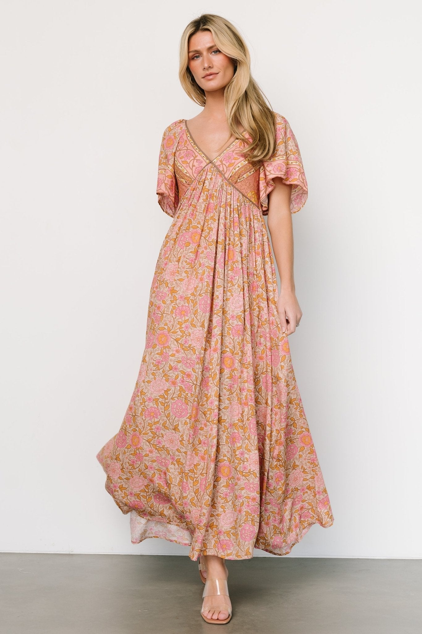 Evanthia Maxi Dress | Vintage Blush Print For Nice Cheap Price