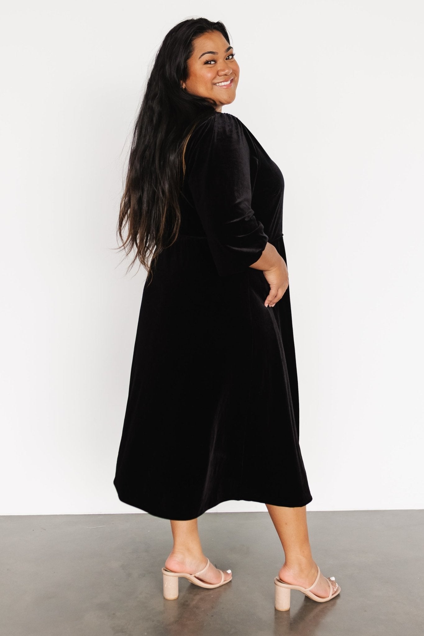 Beckinsale Velvet Wrap Dress | Black Shop Offer Online