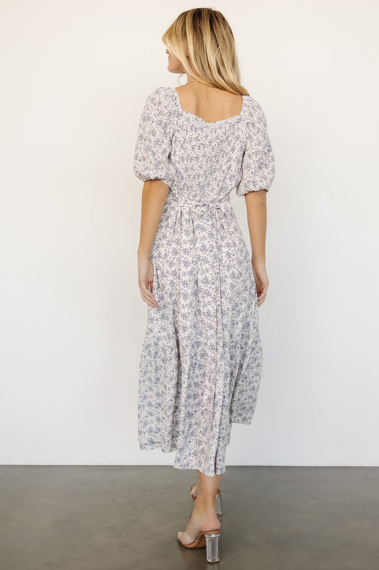 Elisabeth Button Dress | Off White + Blue Floral Cheap Sale Cheapest