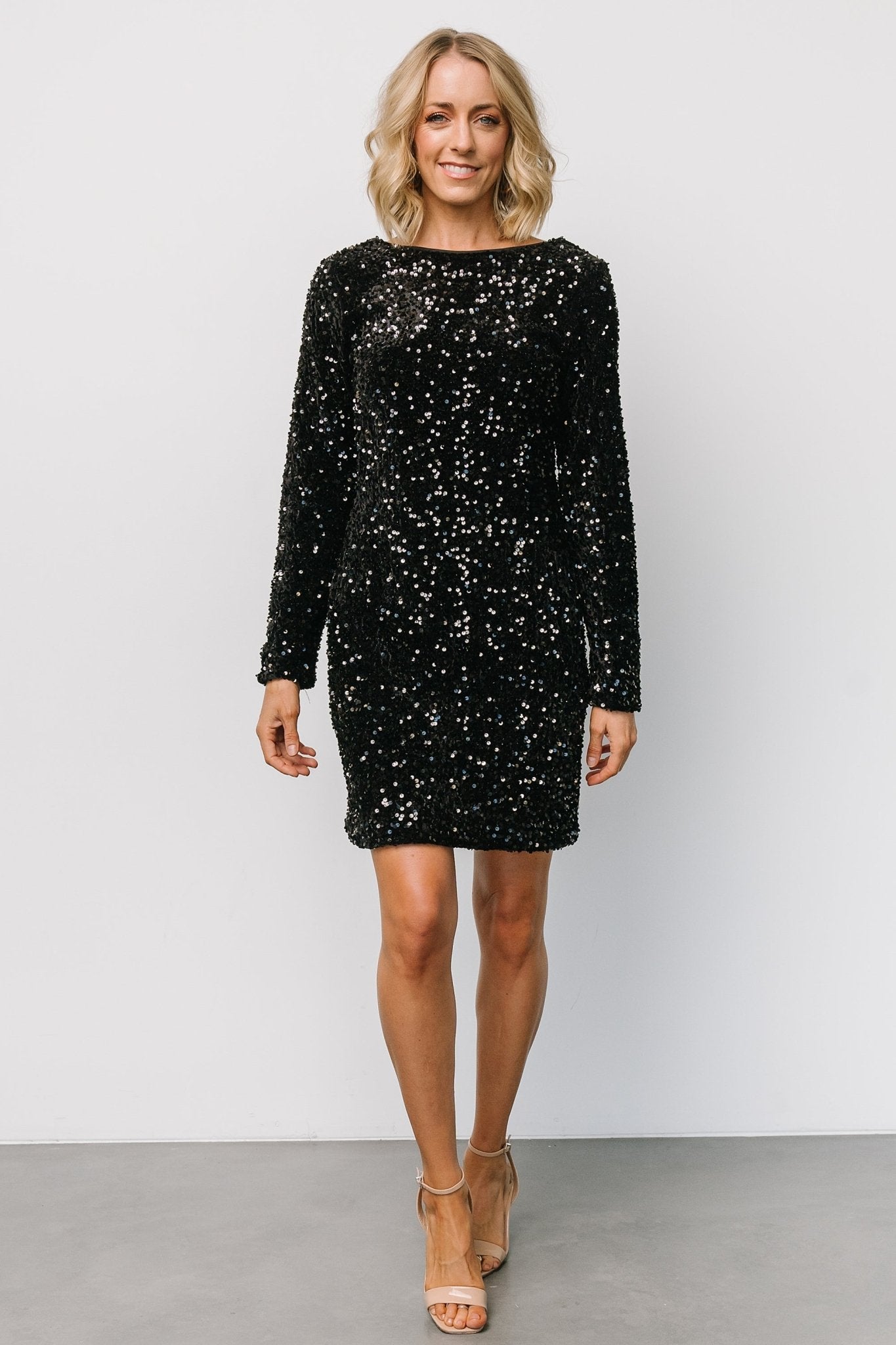 Betty Sequin Short Dress | Black Cheap Sale Good Selling