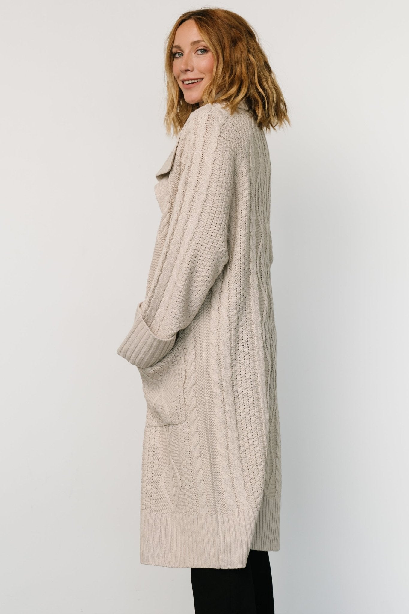 Devon Cable Knit Cardigan | Oatmeal Free Shipping Original