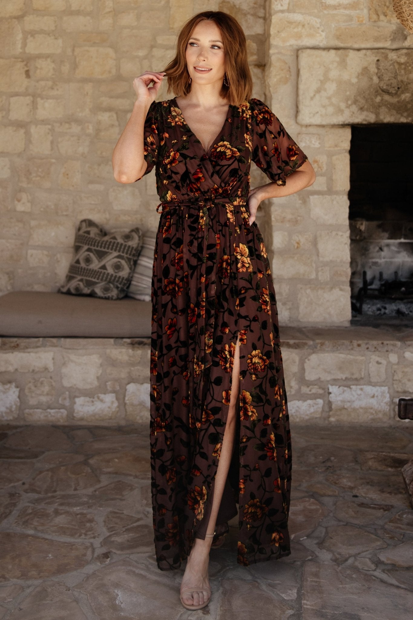 Uma Velvet Maxi Dress | Clove + Amber Floral Free Shipping Footlocker Finishline