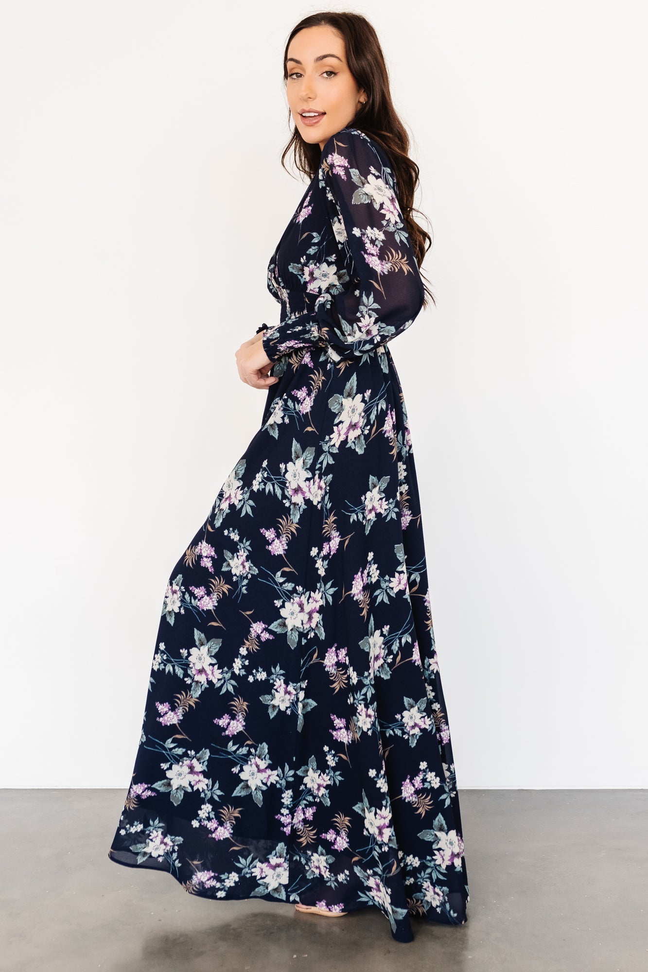 Olivia Maxi Dress | Navy Garden Floral Quality Free Shipping