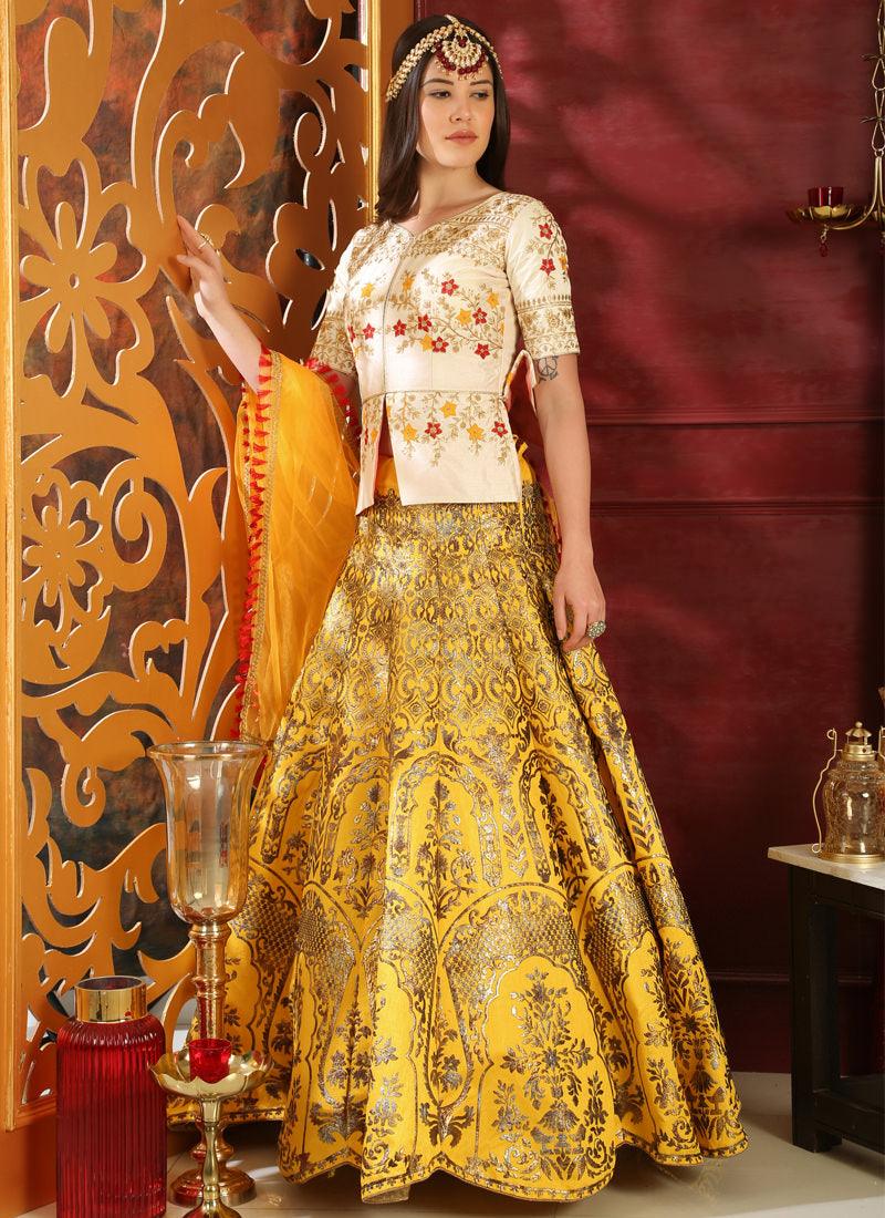 White Foil Print Sequins And Art Silk Lehenga Choli Cheap Sale Outlet Store