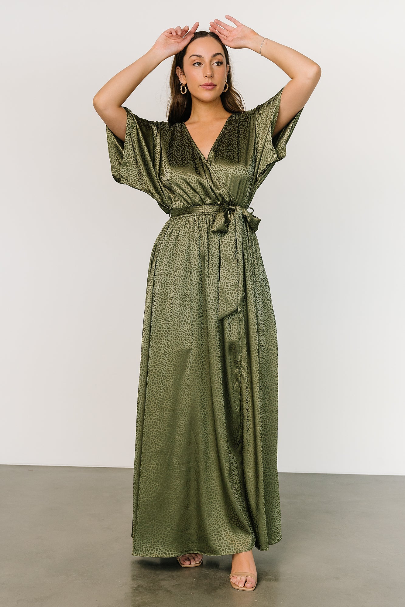 Savannah Print Kimono Maxi | Olive Visit