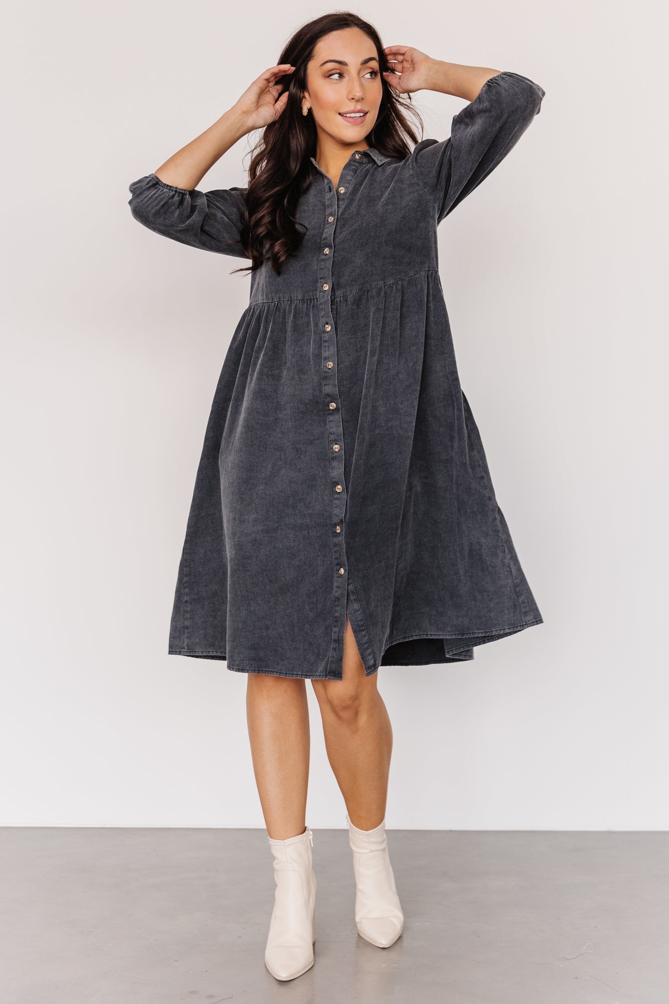 Sari Babydoll Dress | Washed Black Original Online