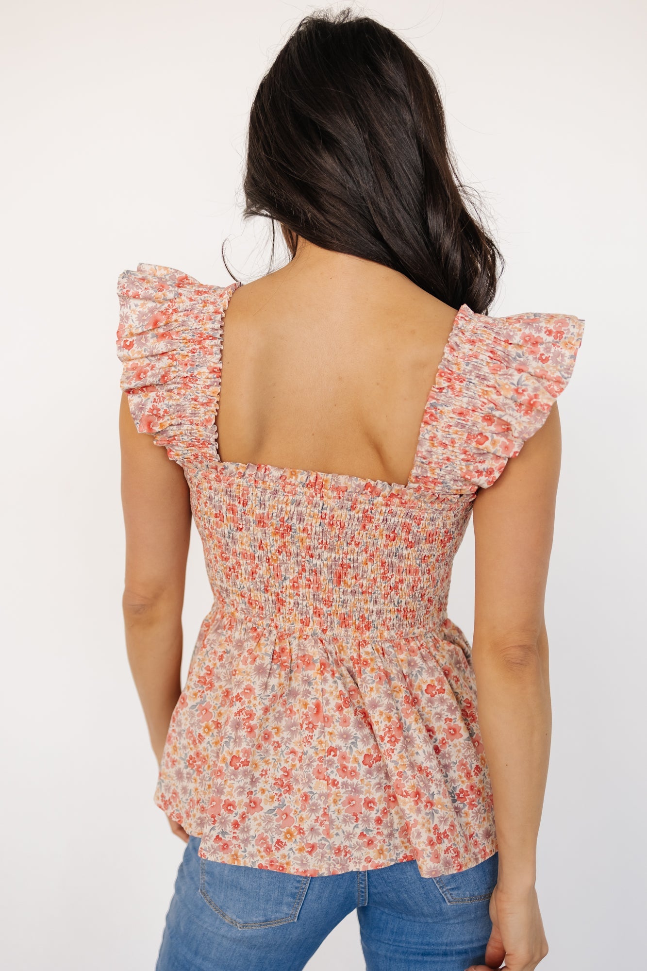 Ida Peplum Top | Pink Multi Floral Find Great Cheap Online