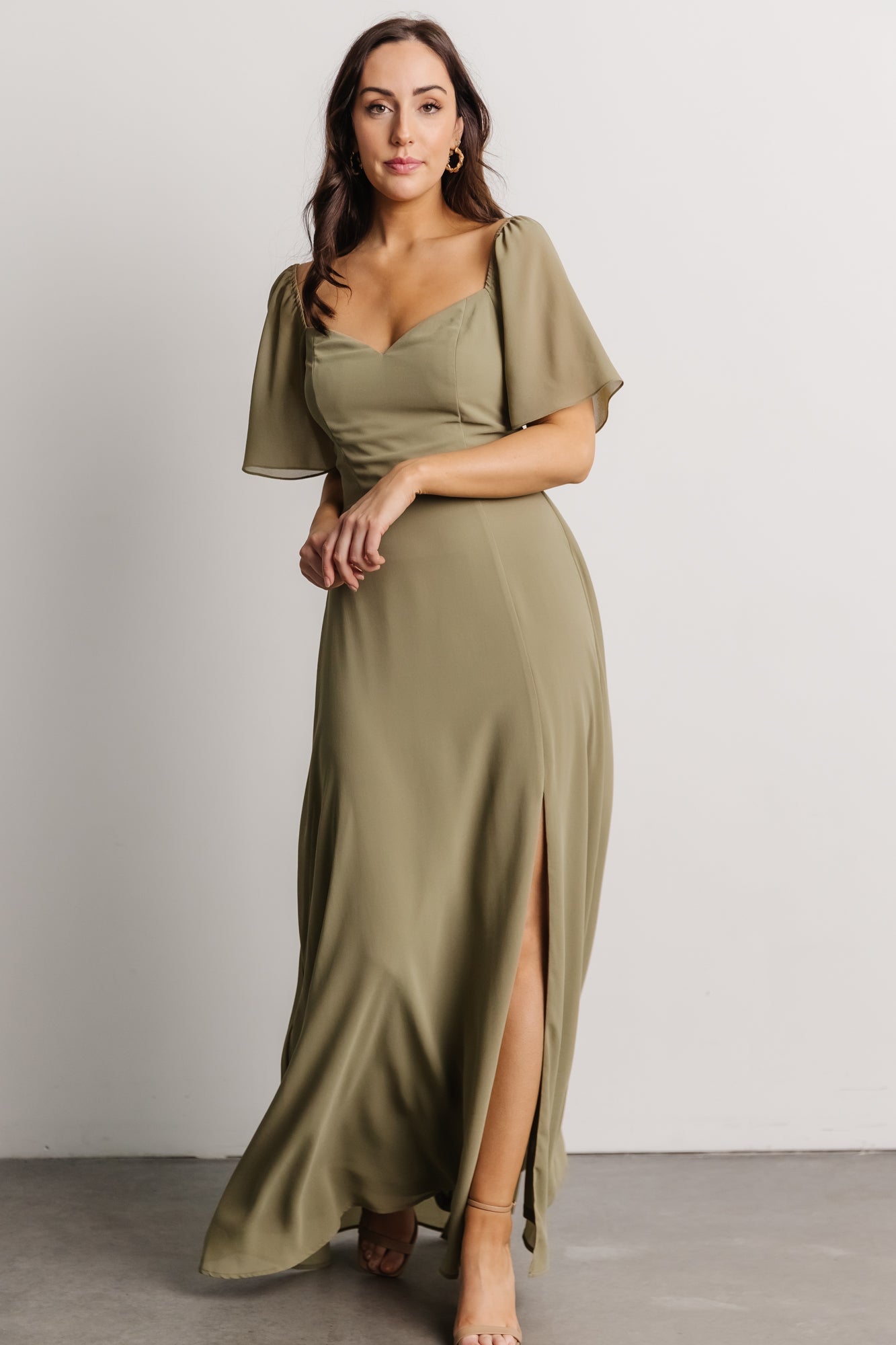 Sierra Sweetheart Maxi Dress | Dusty Olive Sale Supply