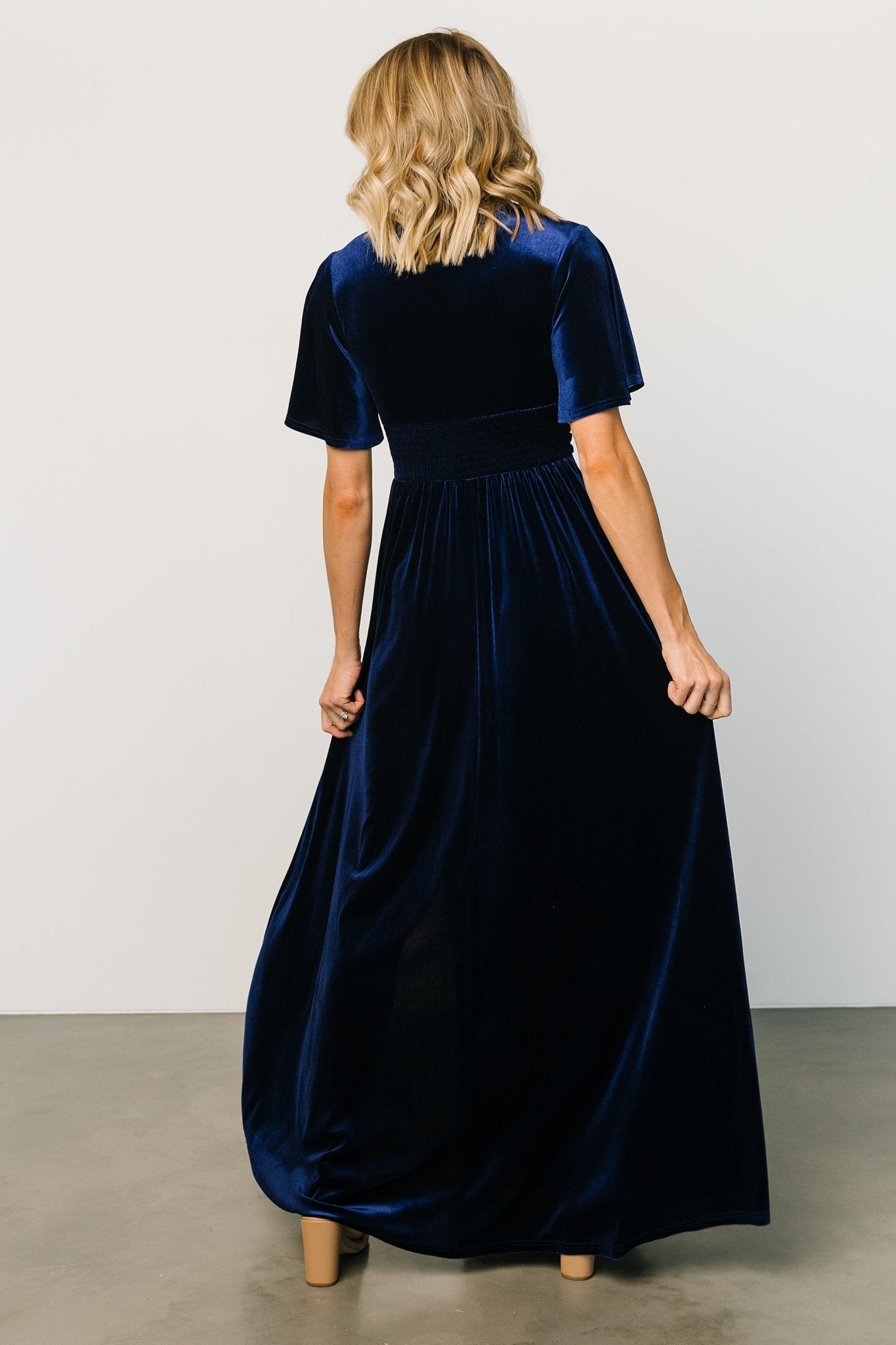 Berenice Velvet Maxi Dress | Navy Discount Wiki