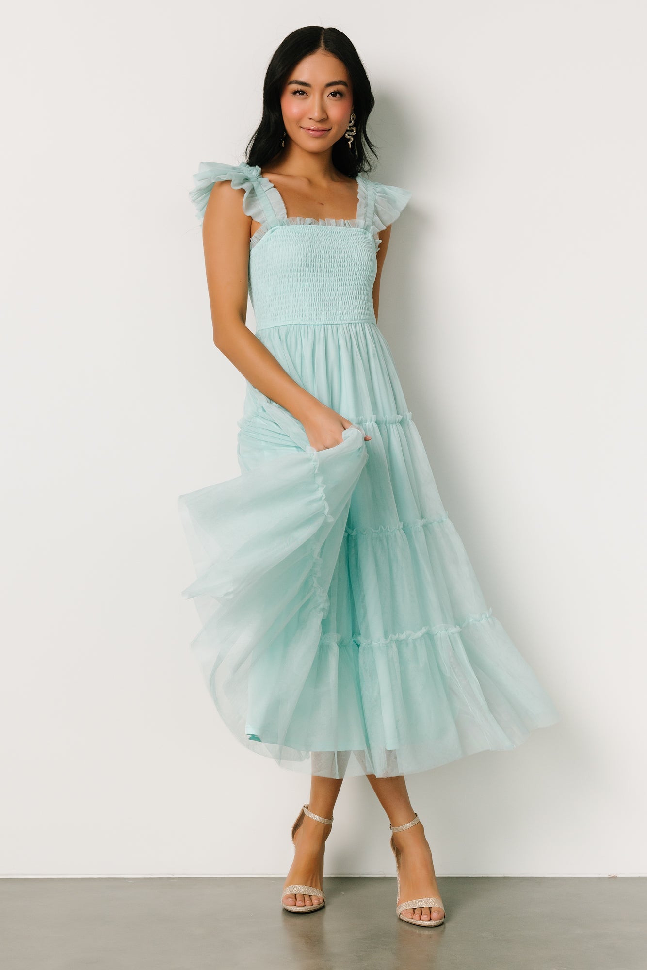 Mindi Tulle Midi Dress | Sea Blue Sale Latest