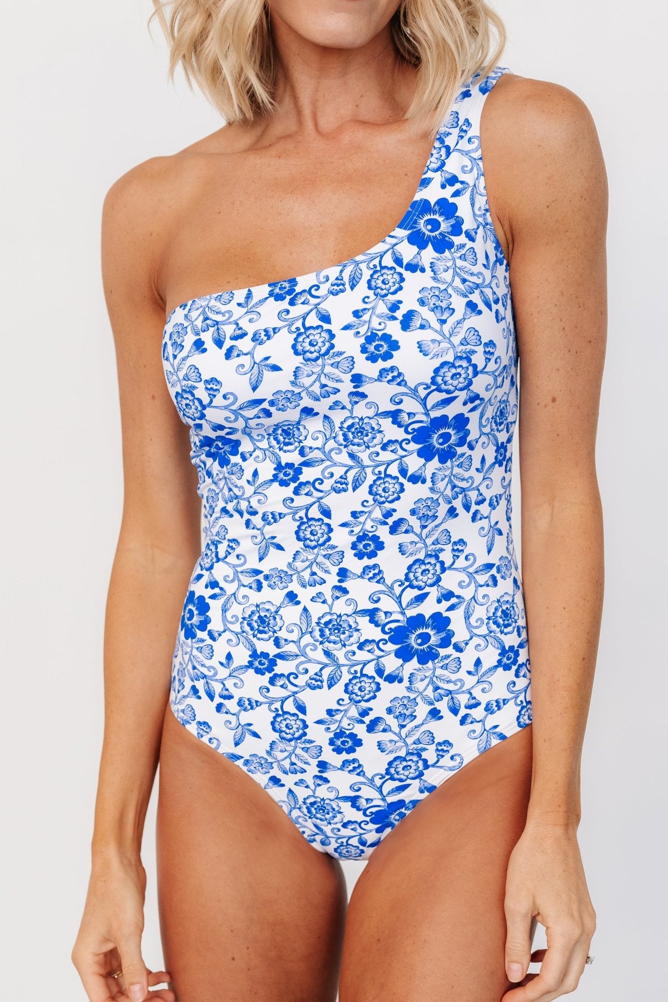 Catania One Piece | White + Cobalt Floral Cheap Sale Marketable