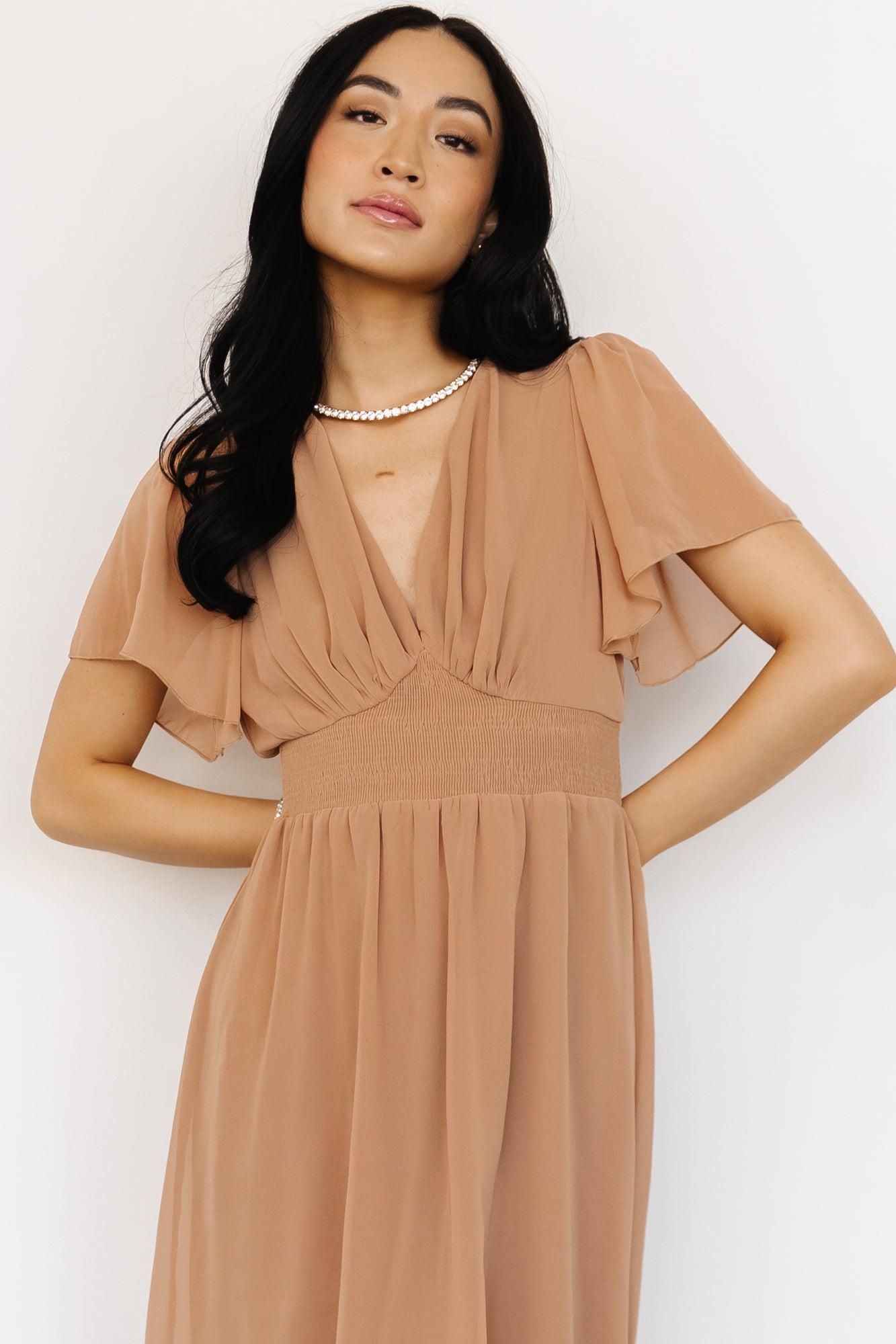 Sarah Smocked Midi Dress | Dusty Camel Outlet Big Discount