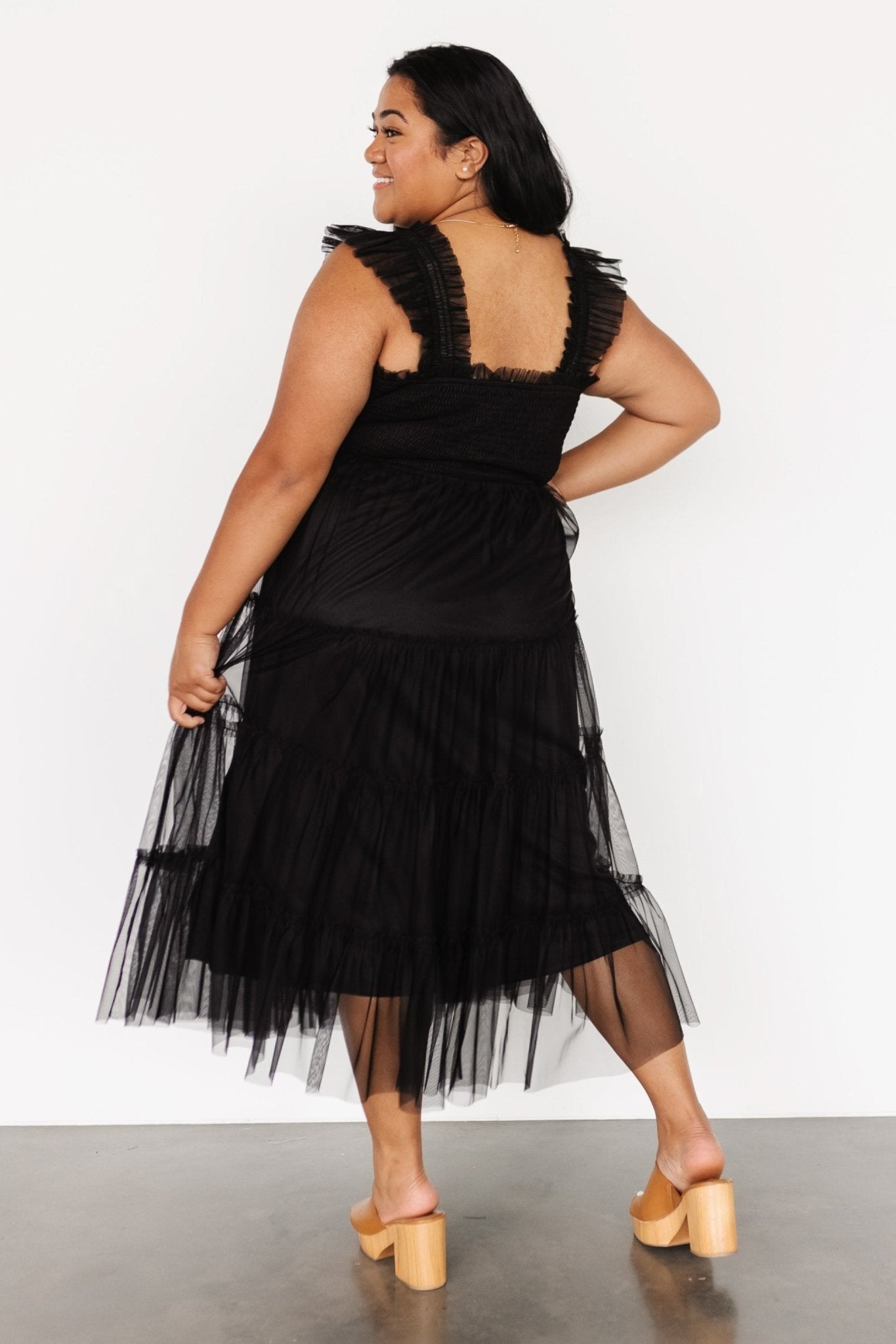 Emma Smocked Tulle Dress | Black Outlet Discount Authentic