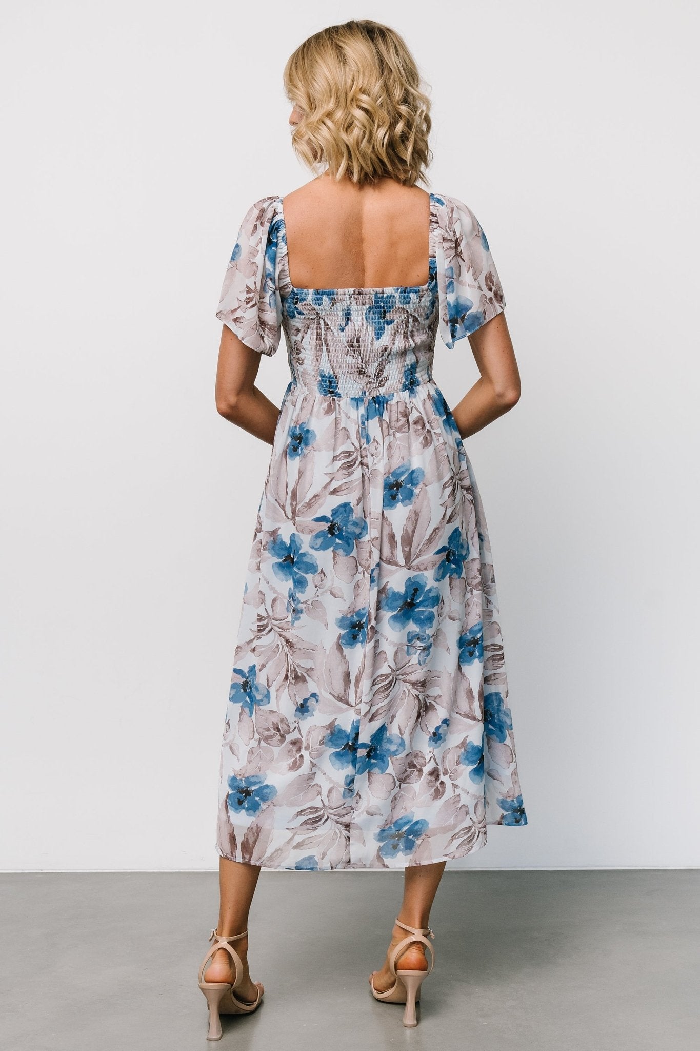 Melinda Midi Dress | Blue Floral Recommend