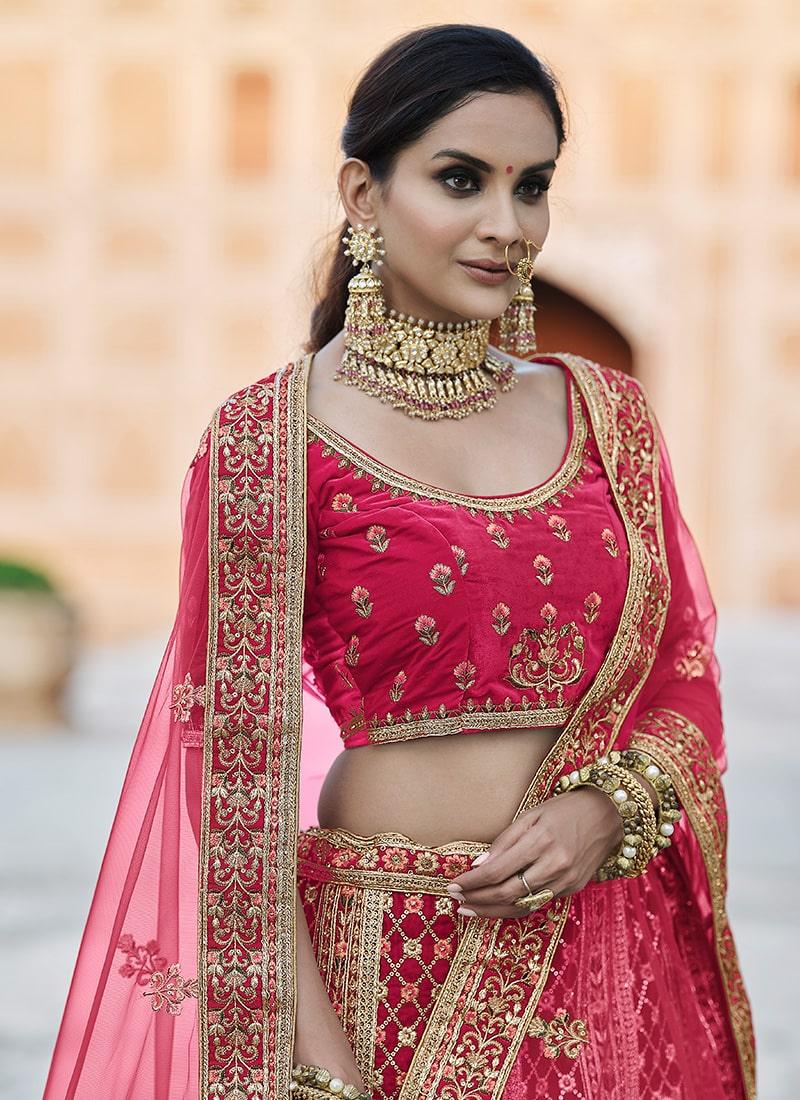 Stunning Look Dori And Resham Work Pink Color Lehenga Choli Free Shipping Comfortable