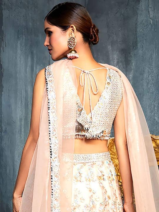 Beige Net Thread Work Kalidar lehenga choli Cheap Sale Best Pices