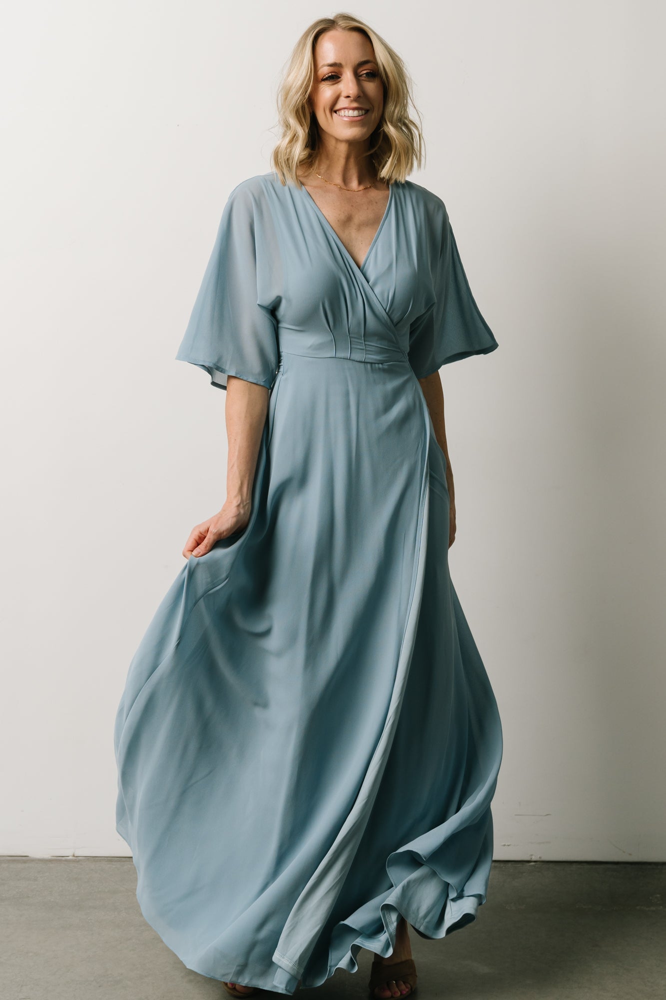 Lilly Wrap Maxi Dress | Dusty Blue Shop For