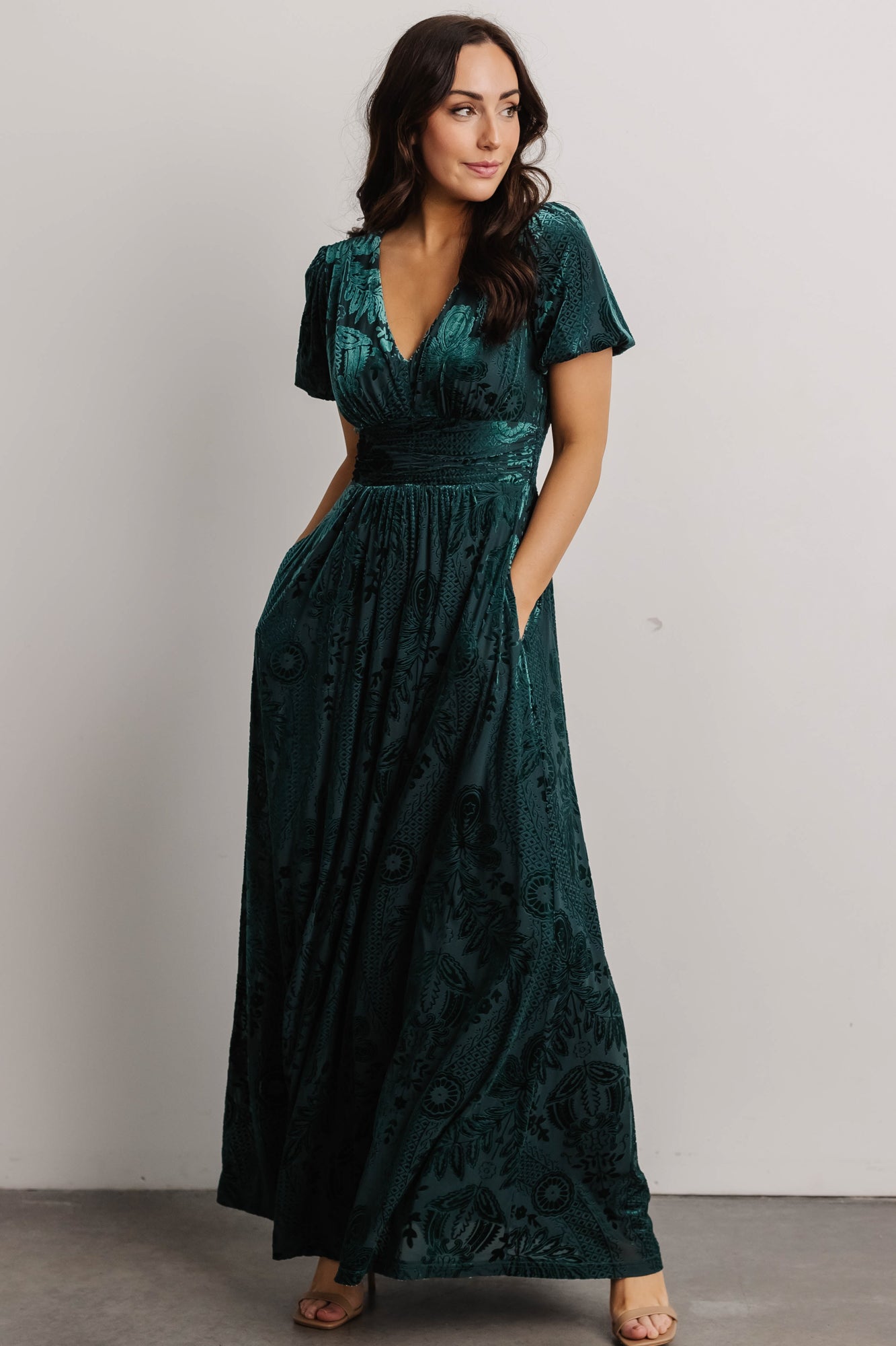 Leslie Velvet Maxi Dress | Emerald Buy Cheap Best Sale