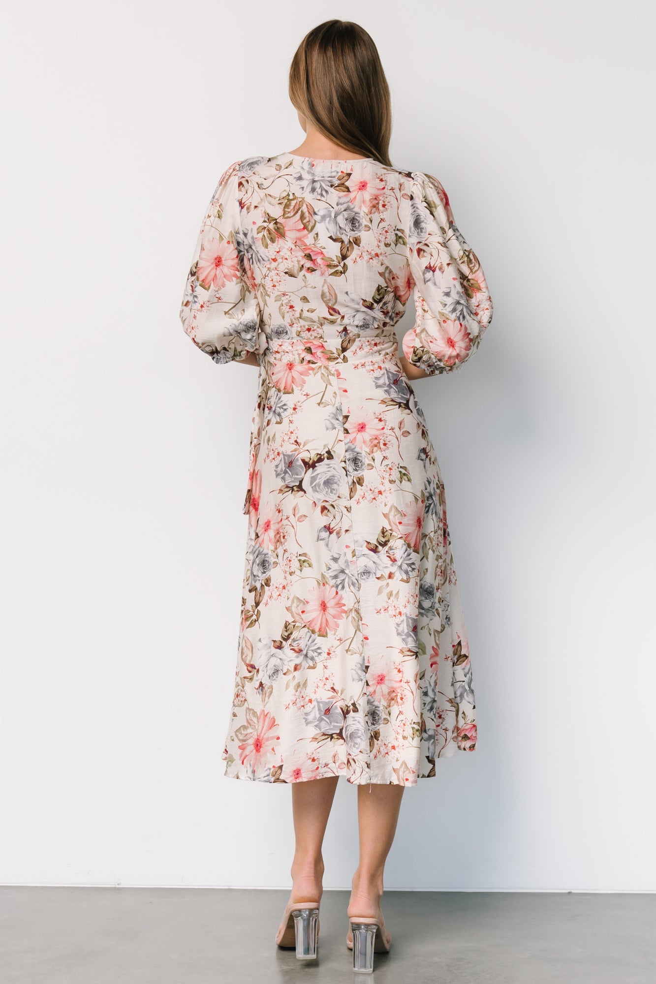 Fiorina Wrap Midi Dress | Ivory Multi Floral Deals Cheap Pice