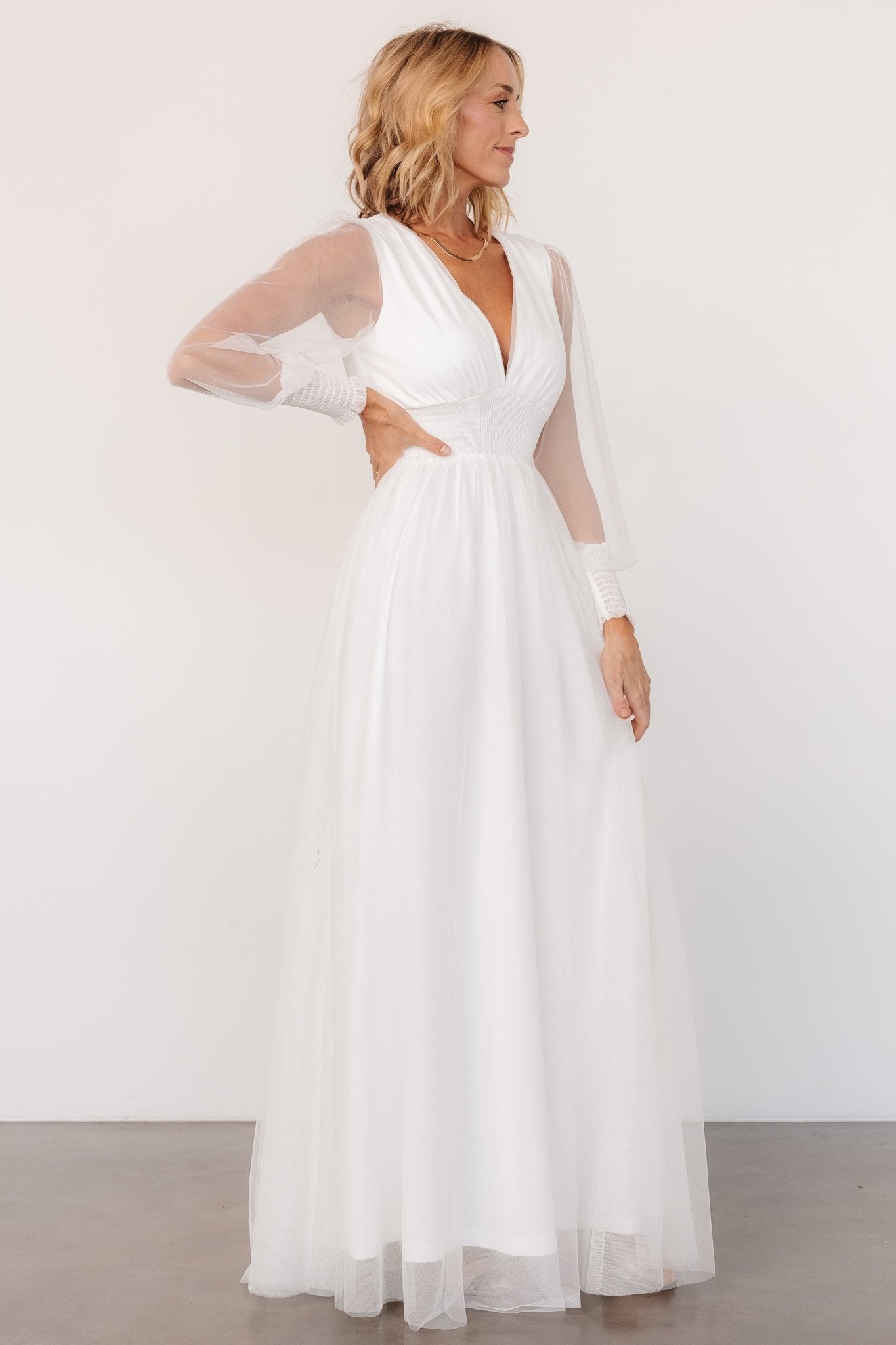 Layla Tulle Maxi Dress | White 2025 New Cheap Pice