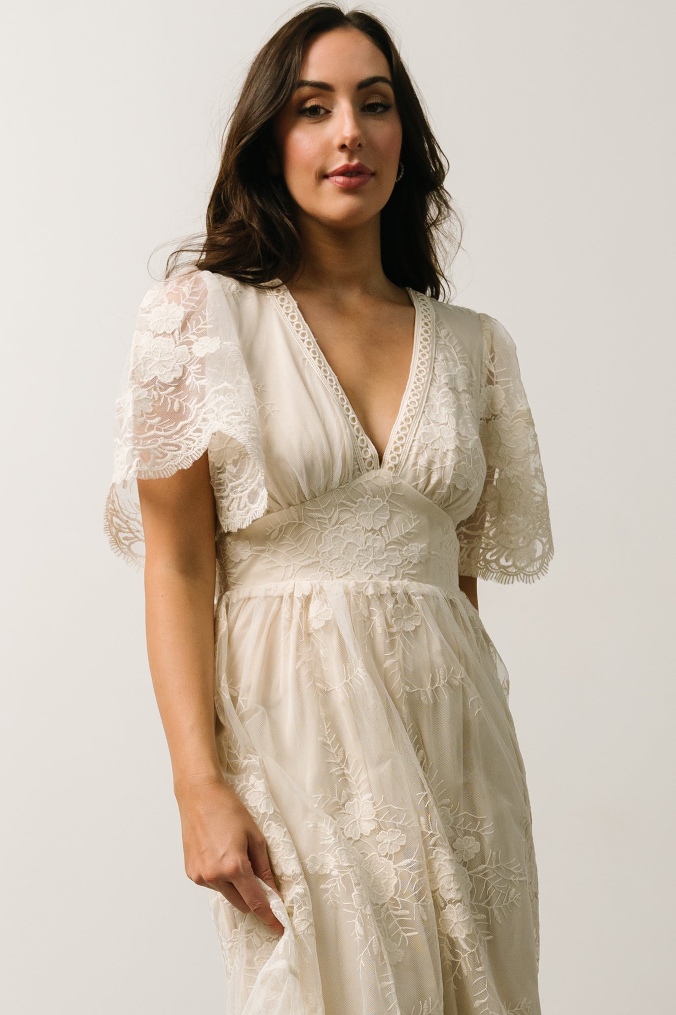 Clarisa Lace Midi Dress | Vintage Cream Cheap Fake