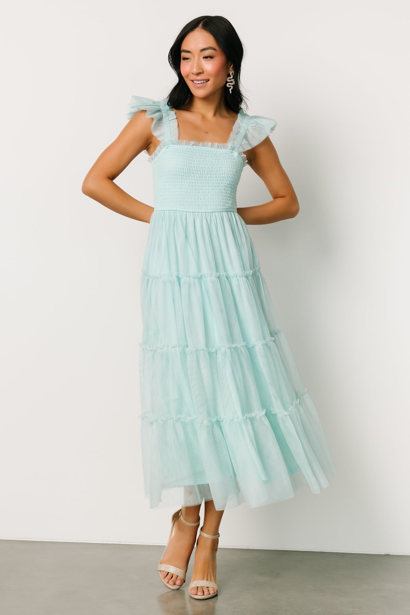 Mindi Tulle Midi Dress | Sea Blue Sale Latest