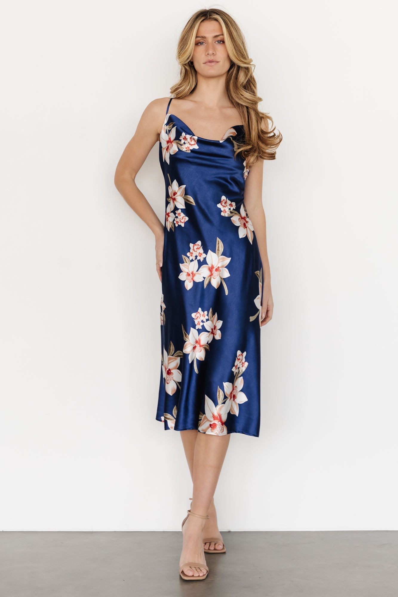 Katarina Slip Midi Dress | Vintage Blue Floral Perfect For Sale