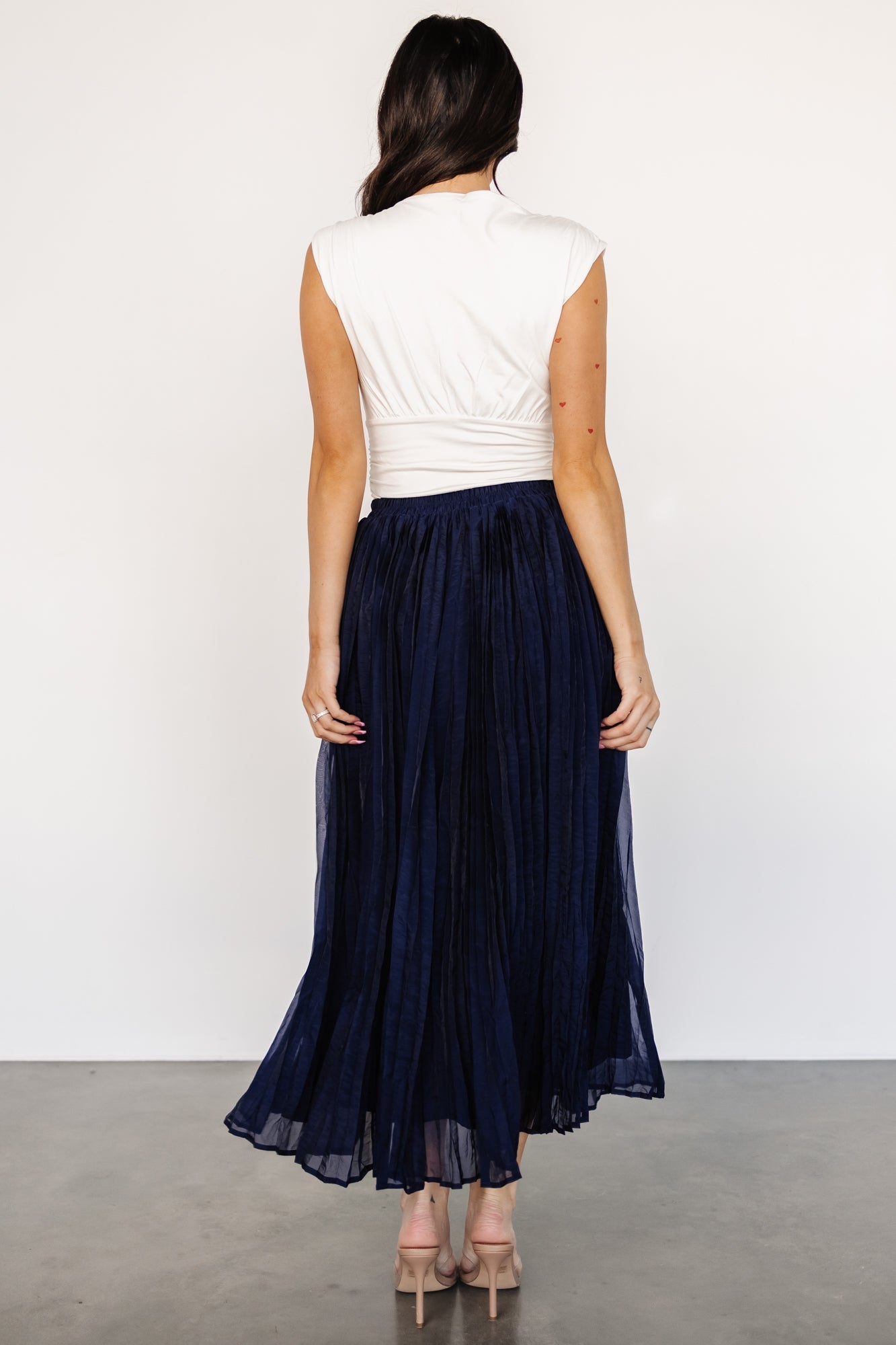 Cyra Midi Skirt | Navy Newest Online