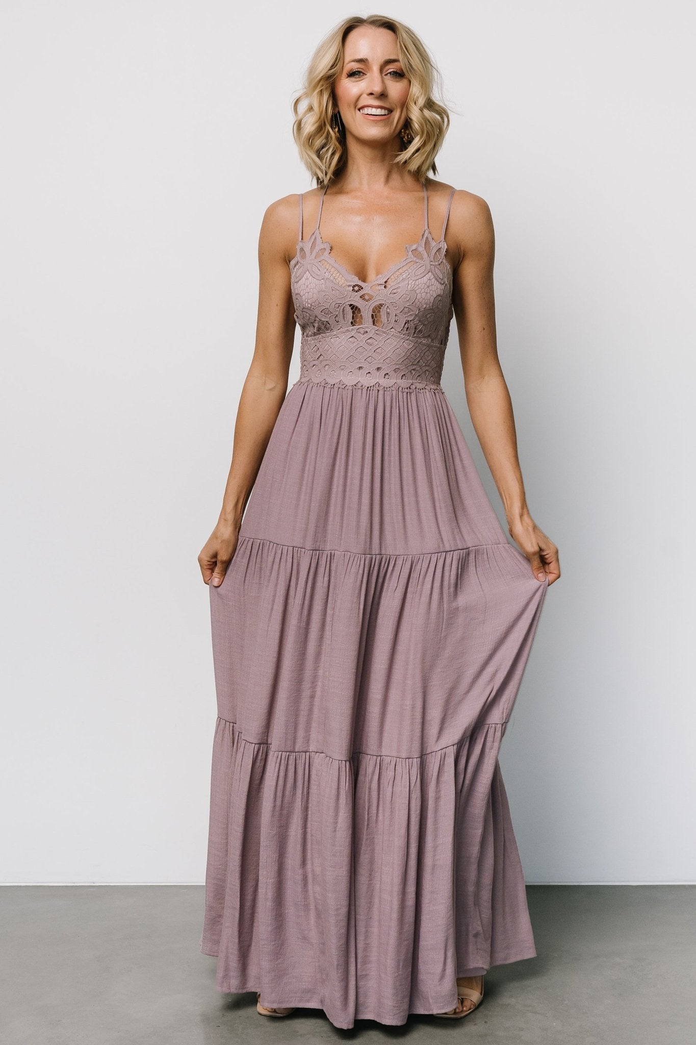 Summerlin Lace Top Maxi Dress | Dusty Mauve Cheap Sale Wiki