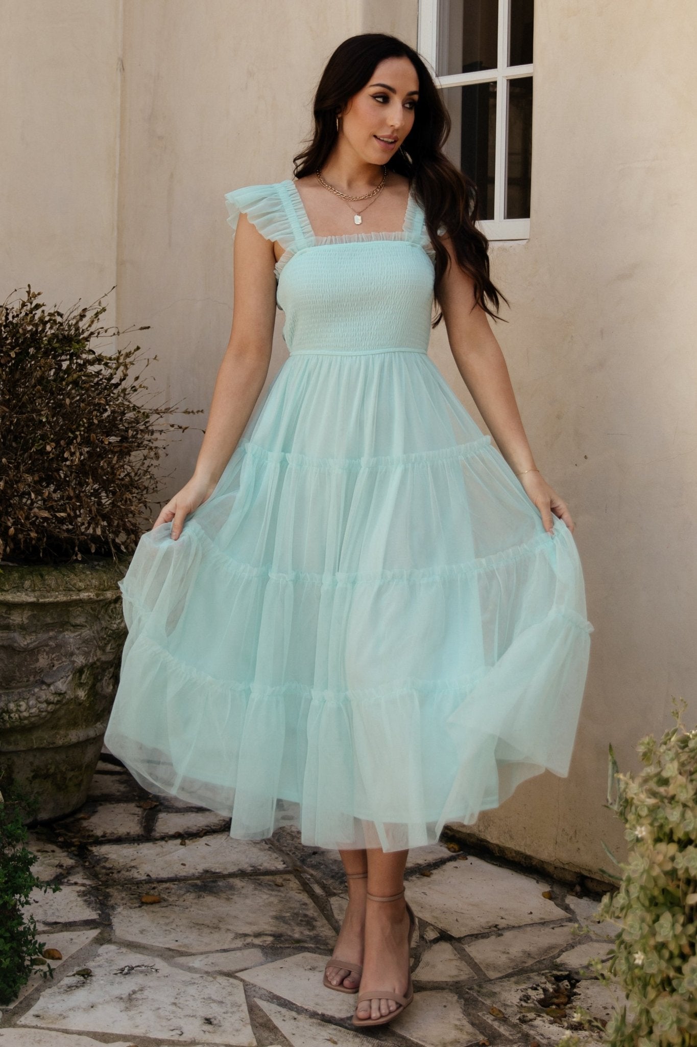 Mindi Tulle Midi Dress | Sea Blue Sale Latest